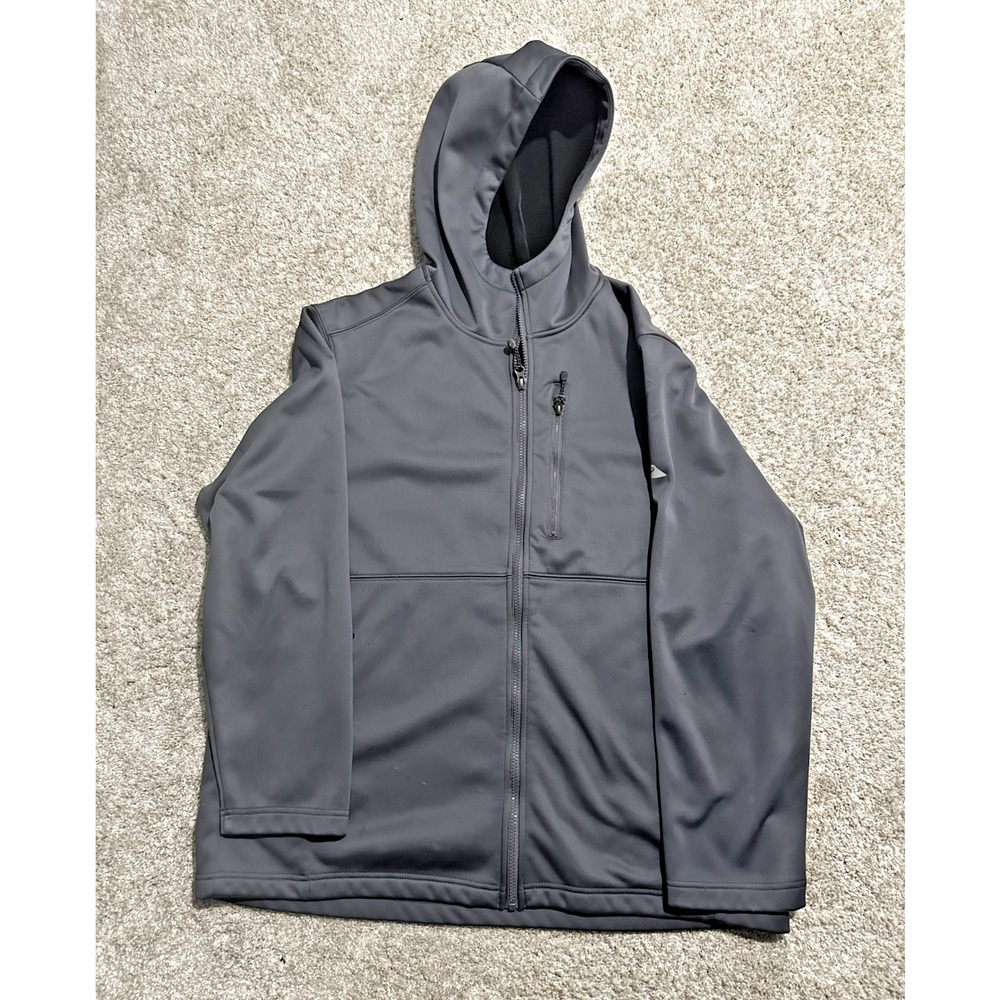 Ozark Trail Men’s XL Softshell Jacket Hooded Full Zip Gray Outdoor Hiking
